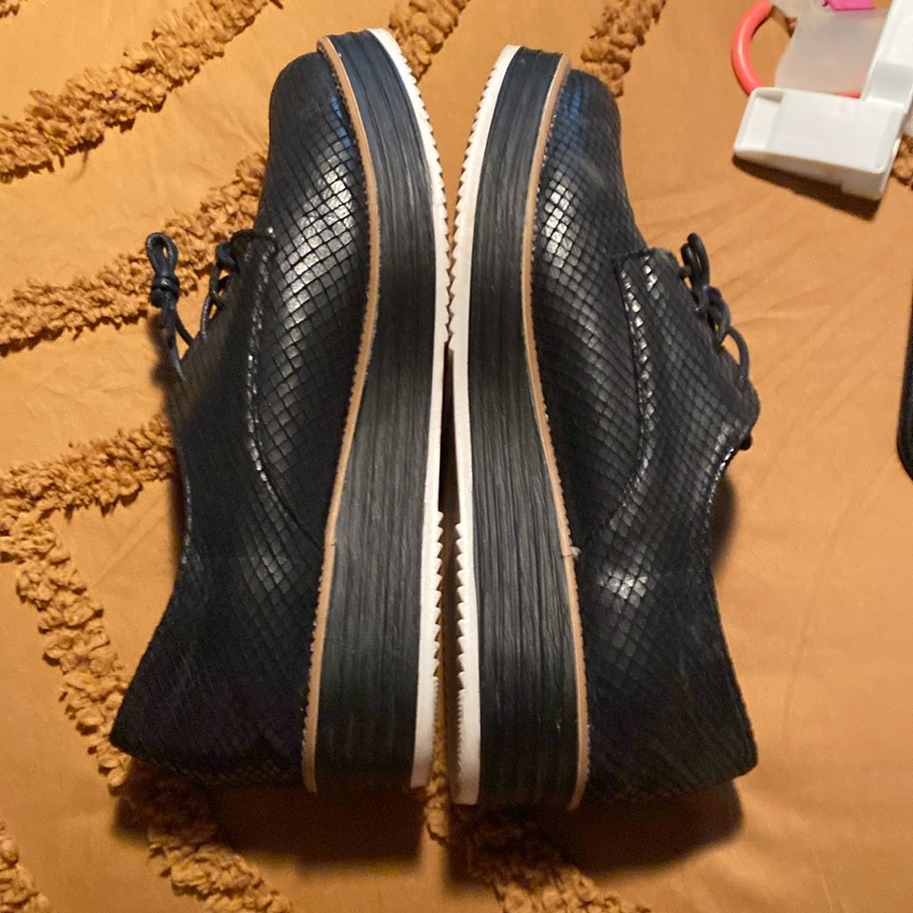 Black Snakeskin Platform Shoes